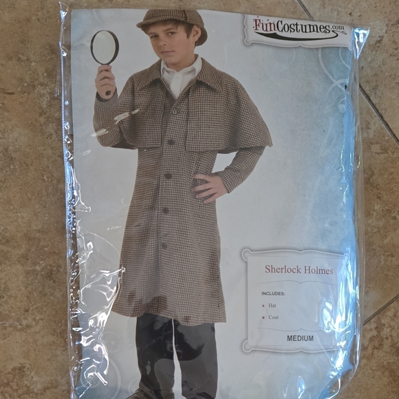 Sherlock Holmes Kid Holloween Costume Medium - Picture 1 of 4